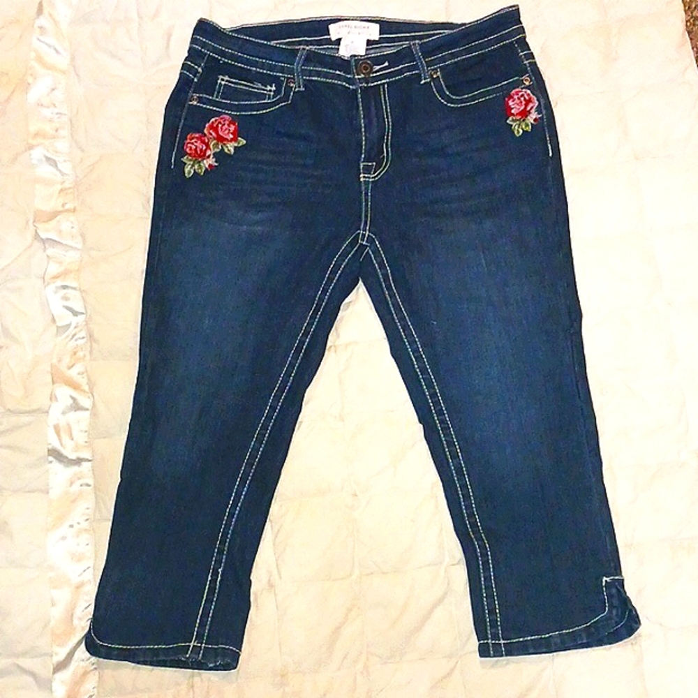 Level Eight embroidered capri jeans
